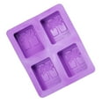thumbnail image 1 of simhoa 4 Cavity Square Tree Shaped Silicone DIY Handmade Soap Mold Muffin Cup Cake, 1 of 8