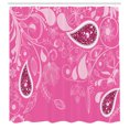 thumbnail image 2 of Ambesonne Paisley Shower Curtain, Swirling Branch and Floral, 69"Wx75"L, Pink Maroon, 2 of 4