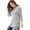 Heather Grey, variant on Plus Size Side Button V-Neck Waffle Knit Sweater