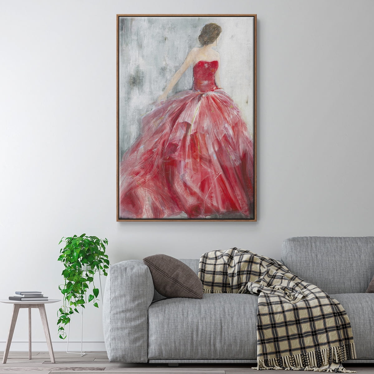 Redowa Framed Premium Gallery Wrapped Canvas - Ready to Hang - 27 x 41 - Walnut Floating Frame