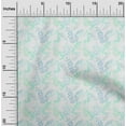 thumbnail image 2 of oneOone Cotton Jersey Aquamarine Green Fabric Watercolor Flower With Leaves Quilting Supplies Print Sewing Fabric By The Yard 58 Inch Wide, 2 of 4