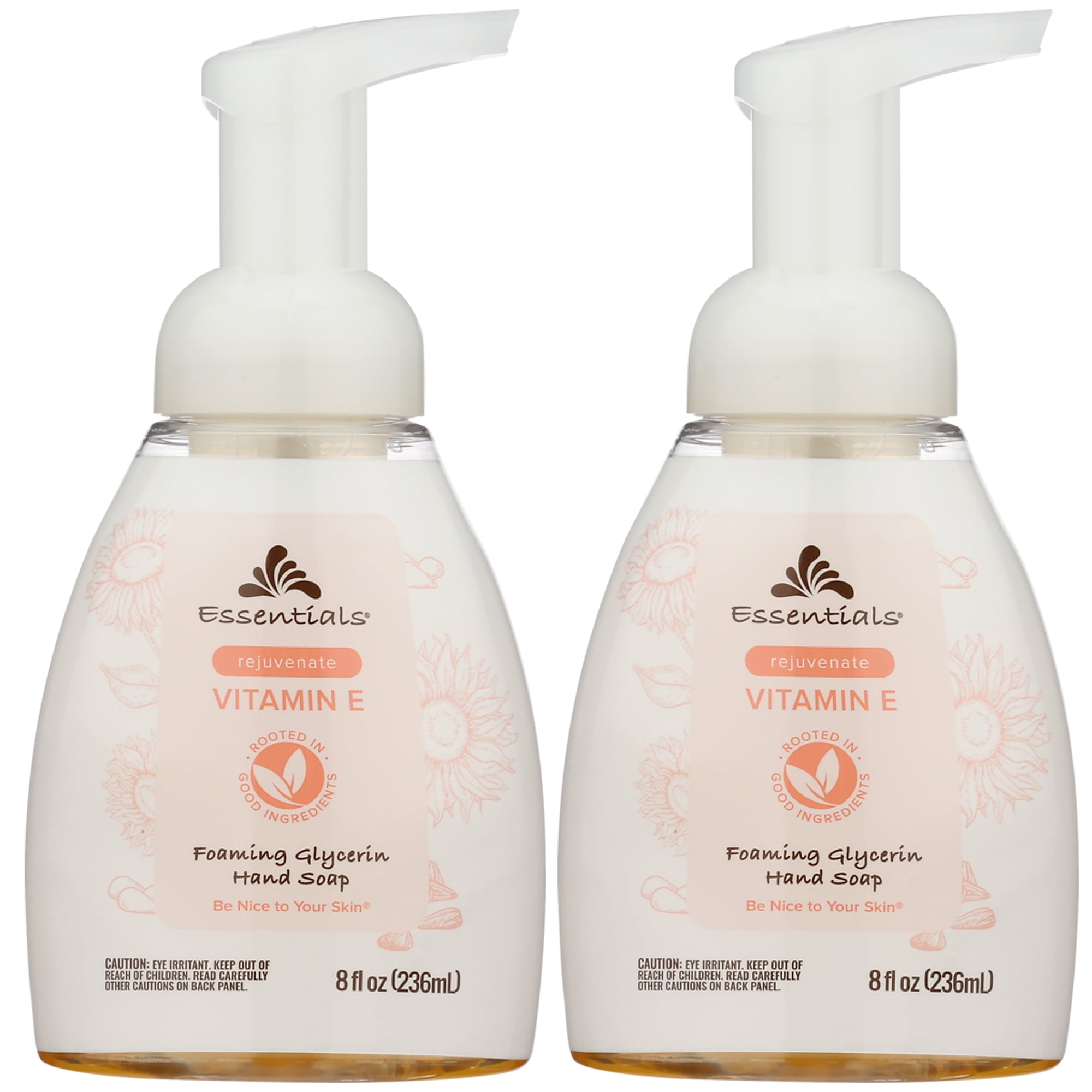 Essentials Foaming Glycerin Hand Soap, Vitamin E, 8-Fluid Ounce, Pack of 2
