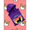 thumbnail image 3 of Vintage My Corgi Is My Valentine Hoodie Women -Image by Shutterstock, Female x-Large, 3 of 4