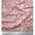 thumbnail image 1 of Soimoi Japan Crepe Satin Fabric Dot & Rose Floral Print Fabric by the Yard 42 Inch Wide, 1 of 1
