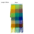 thumbnail image 6 of Eoperou Women Scarf Colorful Rainbow Plaid Fringed Thick Tassels Fuzzy Double-sided Keep Warm Soft Autumn Winter Adults Long Scarf Shawl for Daily Life, 6 of 8
