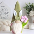 thumbnail image 2 of E Easter Bunny Gnome Doll Plush Decorations Holiday Home Decor Standing Rabbit Carrot Faceless Doll Gift For Spring Party Size 9.06X3.94X2.36 Inch, 2 of 3