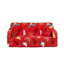 Christmas Decorations Christmas Printed Sofa Cover Santa Claus Elastic Couch Cover Machine Washable Christmas Theme Red Sofa Slipcover for Living Room Festive Sofa Protector Multicolor