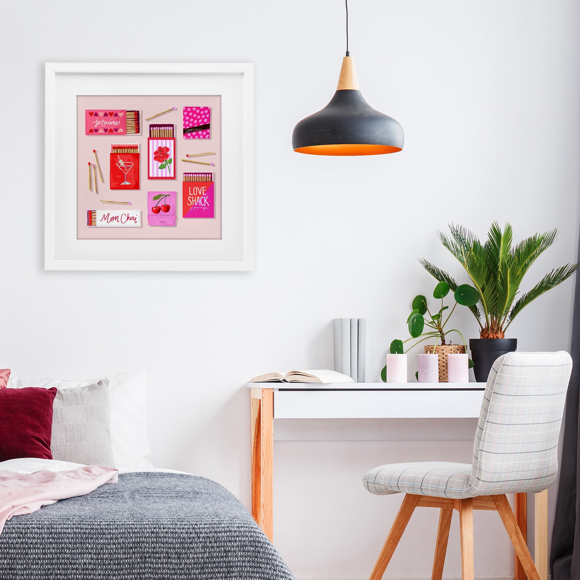 Stupell Industries Je T'aime Romantic Matchbox Set White Framed Print Under Glass, design by Rachael Reese
