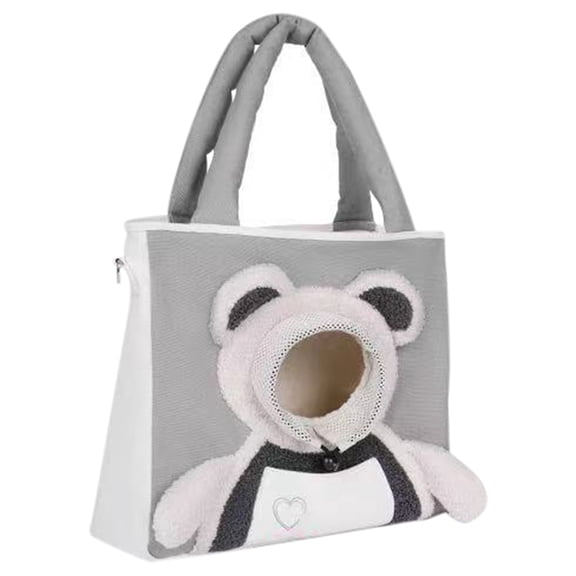 Uobin Pet Carrier Tote Bag Cute Bear Design,Breathable Head-Out Dog Sling Carrier for Small Dogs Cats,Portable Puppy Shoulder Bag for Outdoor Travel Walking Shopping