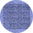 thumbnail image 1 of Ahgly Company Machine Washable Indoor Round Oriental Blue Traditional Area Rugs, 5' Round, 1 of 4