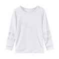 thumbnail image 1 of WEIYLL T-Shirt Fille Manches Longues Poignets Col Ras du Cou Patchwork Chaud Doux Hauts de Sortie pour 3-4 Ans, 1 of 5