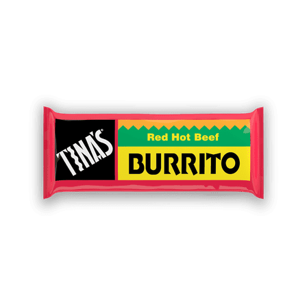 Tina's Red Hot Beef Burrito, 4oz, Packaged Burrito, 1 Count (Frozen), Plastic Film