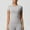 Gray, variant on LADIGASU Women's Casual Fashion Solid Color Sports Yoga Drying Short Sleeve Round-Neck Blouses