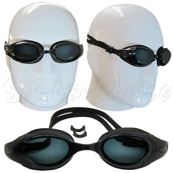 Black UV Nearsighted Prescription Corrective Optical RX Lenses Swimming Goggles (-6.0)