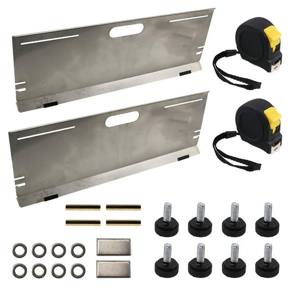 RYANSTAR RACING Stainless Steel Wheel Alignment Tool Plates, 2-Pack Toe Alignment Tool with Tape Measures, Magnetic Slots, and Hanging Holes for Easy Storage