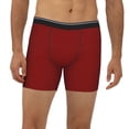 thumbnail image 2 of Picia Maroon Pattern Men's Athletic Long Leg Briefs , Performance Stretch Underwear，Moisture-Wicking, 2 of 7
