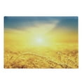 thumbnail image 1 of Yellow and Blue Cutting Board, Sunset over Harvest Wheat Nature Rural Field Autumn Landscape, Decorative Tempered Glass Cutting and Serving Board, Large Size, Earth Yellow Petrol Blue, by Ambesonne, 1 of 1