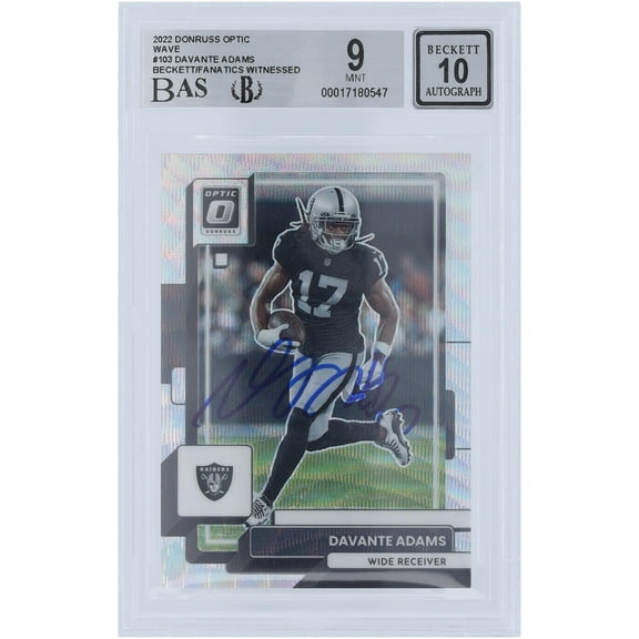 Davante Adams Las Vegas Raiders Autographed 2022 Panini Donruss Optic Wave #103 #/300 Beckett Fanatics Witnessed Authenticated 9/10 Card - Fanatics Authentic Certified