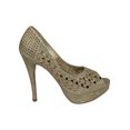 thumbnail image 2 of SANDALIAS TACONES DE VESTIR LEON MUJER ORO TEXTIL 181215 LEON 181215p, 2 of 3