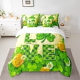 thumbnail image 2 of jejeloiu St.Patrick Day 7-Piece Twin Bedding Sets,Lucky Clover Leaf Bedding Comforter Set,Green Gold Sheet Sets For Girls Kids,Super Cozy Room Decor Reversible, 2 of 8