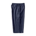 thumbnail image 5 of HOMADLES Men's Capri Cargo Pants Loose Fit Elastic Waist Breathable Workout Pants Outdoor Hiking Running Pants Navy Size 2XL, 5 of 10