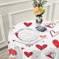 thumbnail image 5 of Coolnut Valentine's Day Round Tablecloth, Lovely Hearts and Arrow Gems Lace Round Table Cloth Water Resistant Spill Proof Large Table Cover for Valentine's Day Romantic Dinner Decorate, 60", 5 of 7