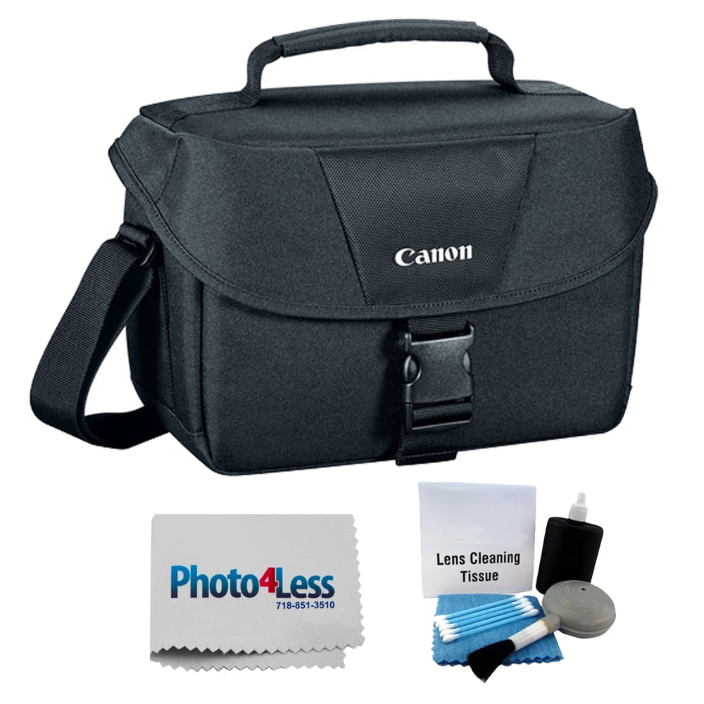 Canon EOS Shoulder Bag 100ES (Black) + Photo4less Cleaning Cloth + 5