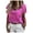 Hot Pink, variant on Womens Tops Shirts V-Neck Collar Printed Short Sleeve Fold Casual Women Tees Blouses Hot Pink XL
