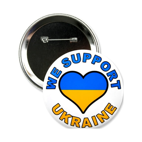 10 Pack - We Support Ukraine Pinback Button Badges - 3 Inch