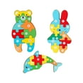 thumbnail image 1 of 3D Animal Shapes Jigsaw Puzzles Kid Wooden Toy for Child Ages 2-6 Attractive+3D, 1 of 7