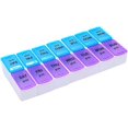 thumbnail image 1 of Twice-A-Day Economy Weekly Pill Organizer, Weekly Pill Organizer, Easy-Open, Organize Medication or Vitamins by AM, PM or Morning and Bedtime (Blue&Purple), 1 of 1