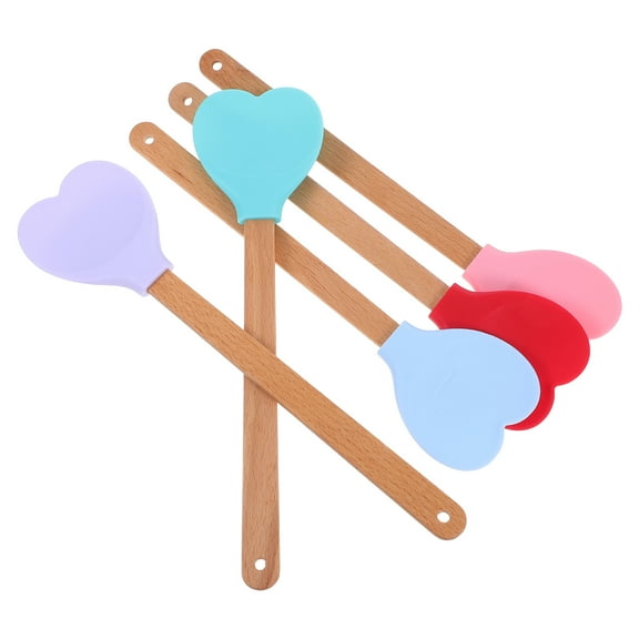 5 Pcs Serve Aligners Silicone Heart-shaped Spatula 29.00X7.50X1.00CM