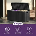 thumbnail image 5 of Sersper Deck Box 80 Gallon Black, Waterproof Lockable Steel Outdoor Storage Box for for Patio Furniture, Pool Toys, Garden Tools and Outdoor Cushions, 5 of 8