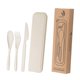 thumbnail image 4 of Juego de cubiertos compacto con estuche de transporte para actividades al aire libre y reuniones familiares Beige, 4 of 8