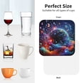 thumbnail image 6 of Honeii Outer Space Floating Numbers And Letters print Leather Coaster Set of 4, ideal for safeguarding your furniture from drinks spills and effortless cleanup-Square, 6 of 6