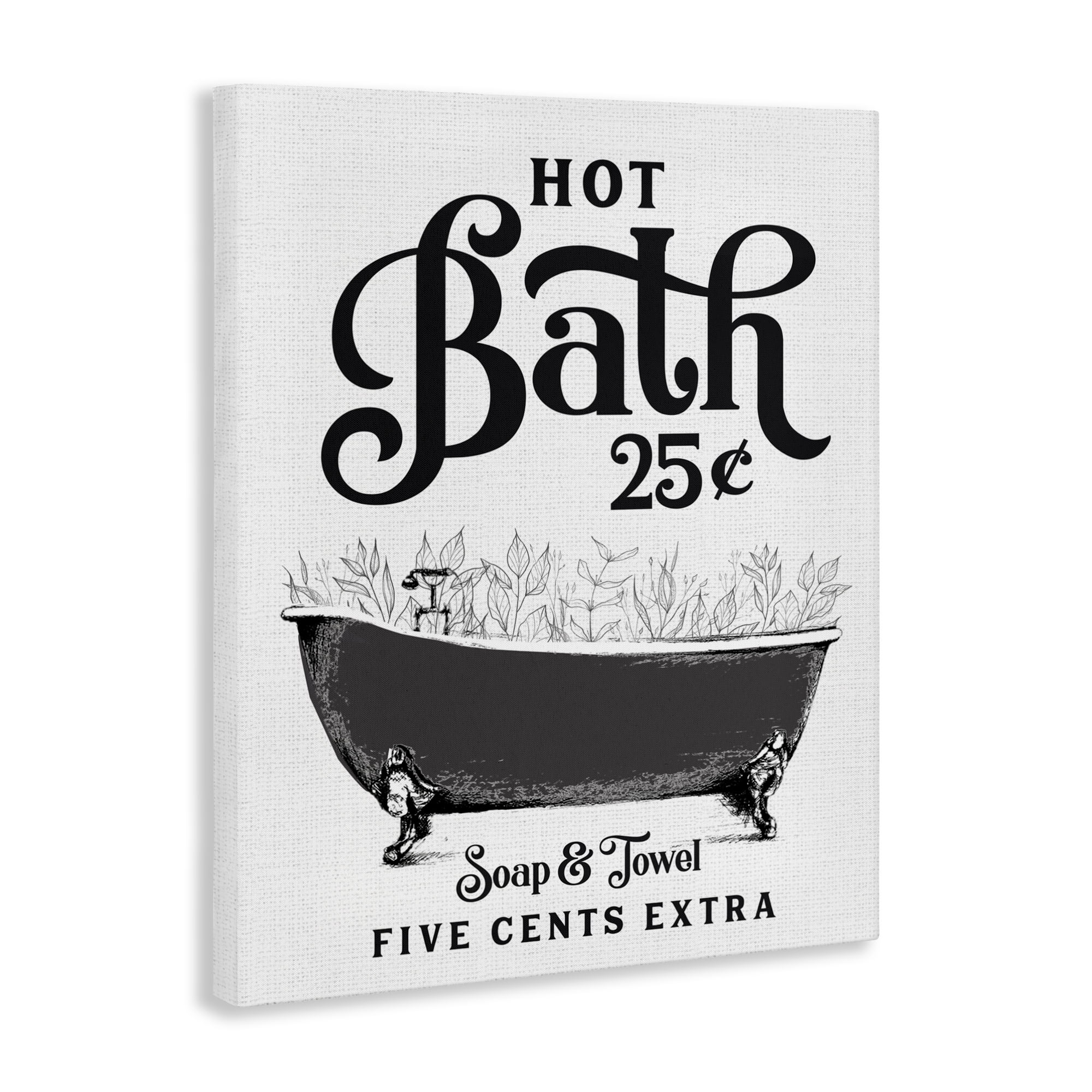 Hot Bath with Bubbles Canvas Wall Art, design by Lettered and Lined