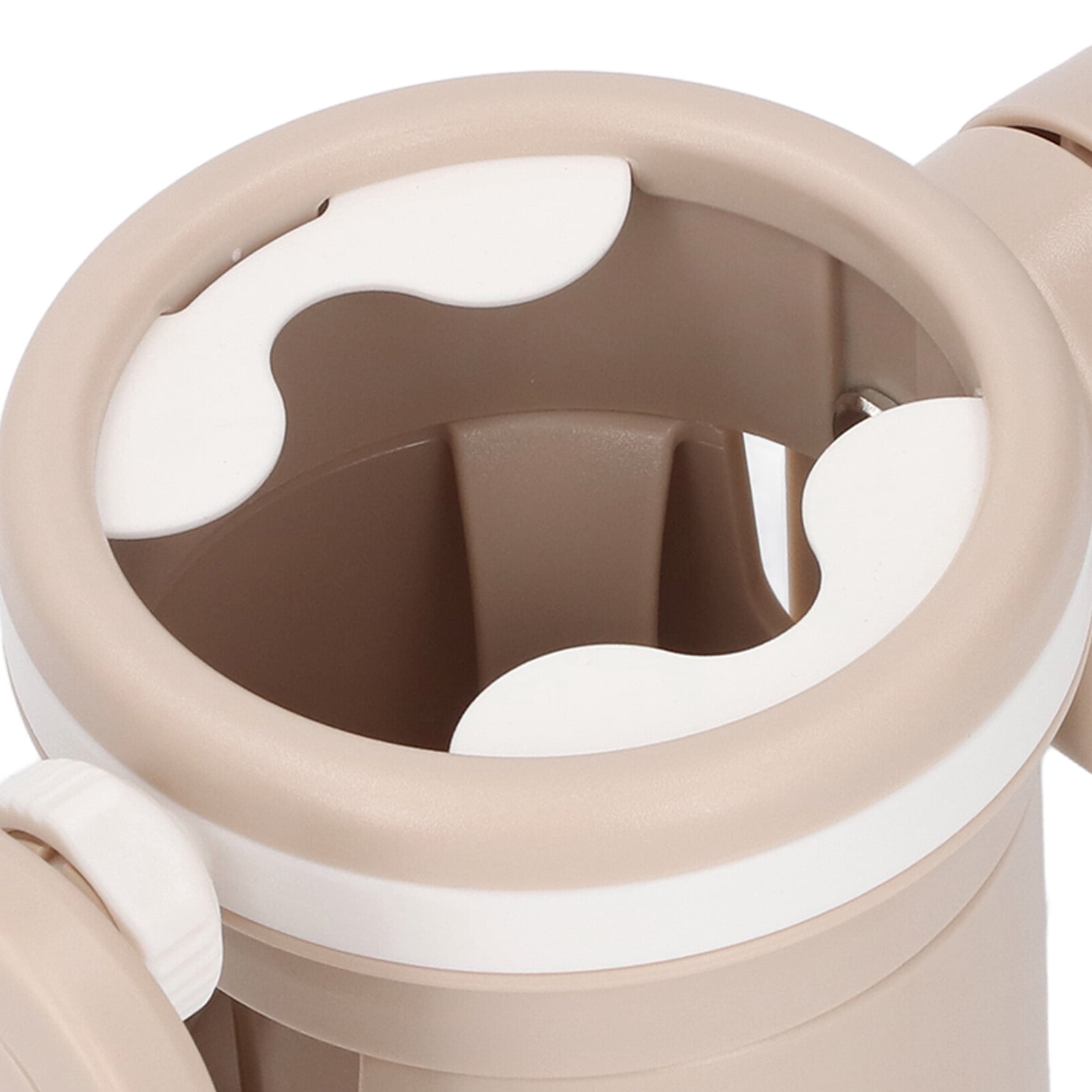 BIMZUC Stroller Cup Holder with Phone Holder, Multifunctional 3 in 1 Stroller Bottle Mount, Universal Drink Rack Organizer for Walker Scooters, Khaki