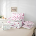 thumbnail image 5 of Feelyou Pink Xmas Tree Bedding Comforter Set 7pcs for Kid, Dreamy Christmas Snowflake King Bedding Sets, Happy New Year Reversible Bed Sheets, Microfiber Bedroom Decor, 5 of 7