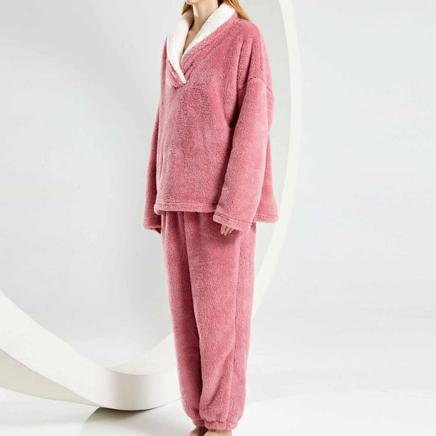 zanvin Fluffy Pajamas Set for Women Soft Comfy Fleece Pjs Pullover