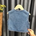 thumbnail image 3 of URMAGIC Toddler Kids Denim Waistcoat Jacket Cardigan Vest Sleeveless Coat for Baby Girls Boys, 3 of 8