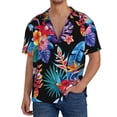thumbnail image 3 of Honeii 's Tropical Palm Leaves for men's short-sleeved button-up collared shirt featuring a pocket, perfect for beach vacations, and travel adventures., 3 of 5