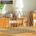 thumbnail image 4 of Triangle Desk Organizers Metal Wire Magazine Holder 9 Sections Decorative File Folder Organizer Vinyl Record Storage Office File Organizer For Desk, Gold Magazine File Holder, 4 of 9
