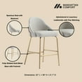 thumbnail image 4 of Gracie Stone and Gold Leatherette Counter Stool  with Steel Legs, 4 of 10