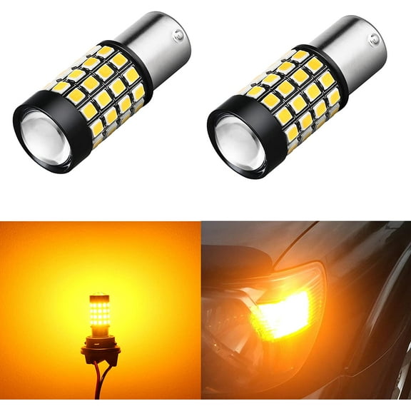 Alla Lighting 1000Lm 51-SMD Extremely Super Bright Amber Yellow BA15S 1003 1141 1156 7506 1156NA LED Bulb High Power 2835 Chipsets LED Turn Signal Lights Blinker Lights Lamps Replacement
