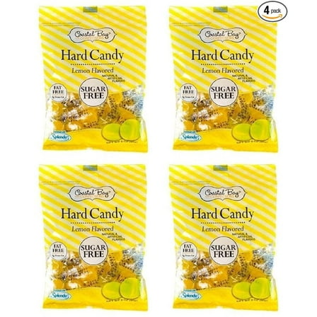 Coastal Bay Confections Hard Candy, Lemon-flavored, Sugar Free,12 Ounces, 4-pk