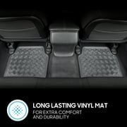 BDK Universal Fit 4-Piece Set Metallic Design Car Floor Mat - Heavy Duty All Weather with Rubber Backing (Carbon), MT-642-CB