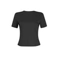 thumbnail image 2 of Michellecmm  Women's Slim Fit Round Neck Short Sleeve Stretchy Ribbed Tops, 2 of 7