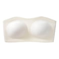 thumbnail image 2 of Byworldtasic Plus Size Strapless Bras for Women Wireless Padded Bandeau Bra Jelly Seamless Non-Slip Invisible Bralette, 2 of 8