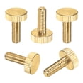 thumbnail image 1 of Uxcell 5-Pack Tornillos de Mariposa Estriados, M5x14mm Perillas de Cabeza Plana de Latón, 1 of 6