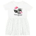 thumbnail image 3 of Inktastic Stealin' Your Heart Cute Raccoon Girls Toddler Dress, 3 of 5